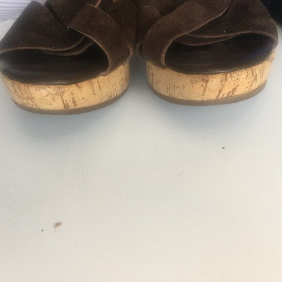 Cordani Brown Suede Slip On Cork Platform Mules / Clogs Heels / Sandals / Shoes - Picture 16 of 16